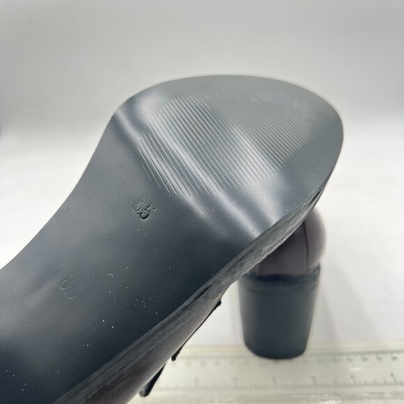 Maiyang Brown Chunky Mid Heel Platform Loafers Round Toe Slip on Party Pump - Picture 5 of 7